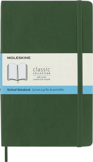 Moleskine Notitieboek large 130x210mm dots soft cover myrtle green