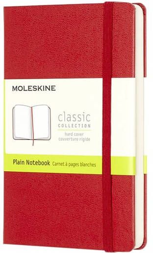 Moleskine notitieboek ft 9 x 14 cm effen harde cover 192 blad rood - Foto 3