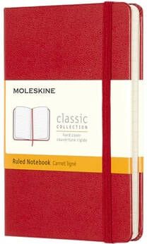 Moleskine notitieboek ft 9 x 14 cm gelijnd harde cover 192 blad rood - Foto 3