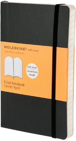 Moleskine Notitieboek pocket 90x140mm lijn softcover zwart