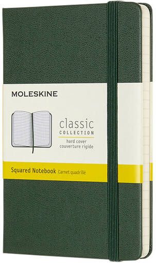Moleskine Notitieboek pocket 90x140mm ruit 5x5mm hard cover myrtle green