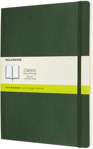 Moleskine Notitieboek XL 190x250mm blanco soft cover myrtle green
