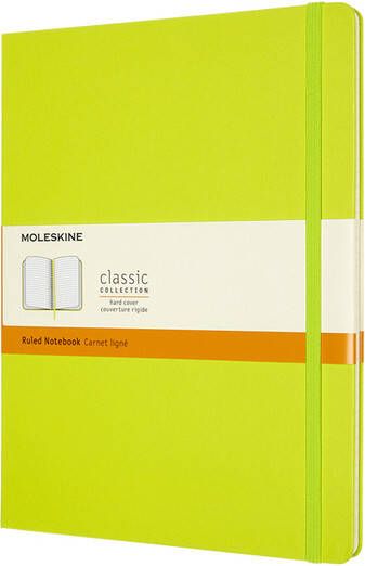 Moleskine Notitieboek XL 190x250mm lijn hard cover lemon green