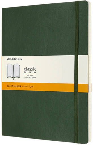 Moleskine Notitieboek XL 190x250mm lijn soft cover myrtle green