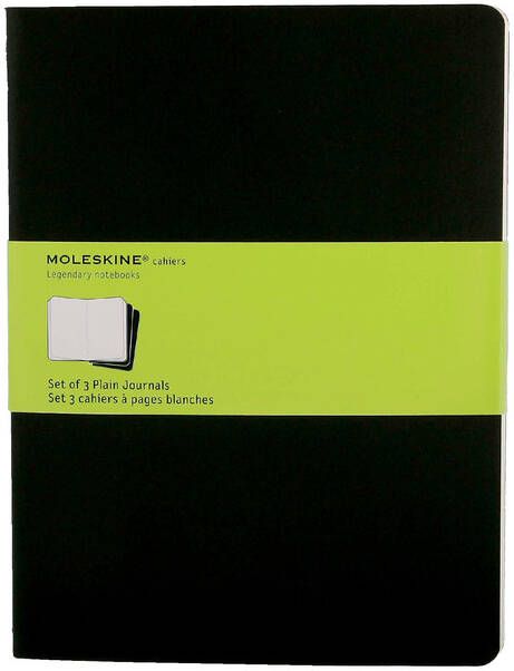 Moleskine Schrift 190x250mm blanco 240 pagina's 70gr zwart set Ã  3 stuks