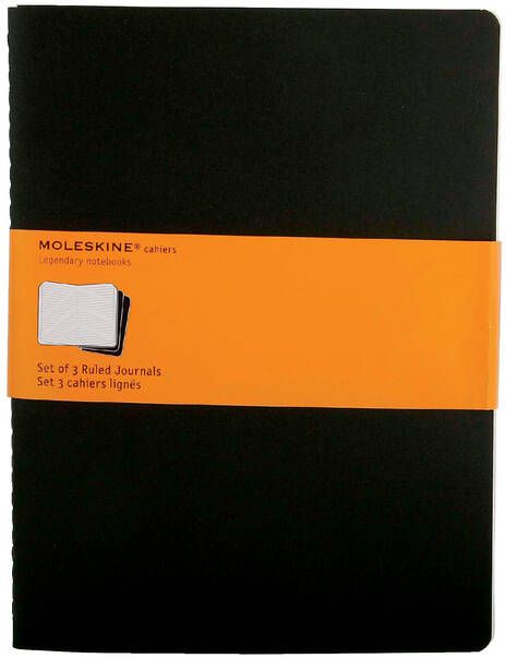 Moleskine Schrift 190x250mm lijn 240 pagina's 70gr zwart set Ã  3 stuks