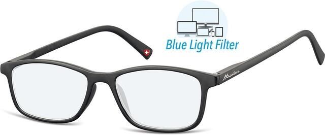 Montana Leesbril +1.50 dpt blue light filter zwart