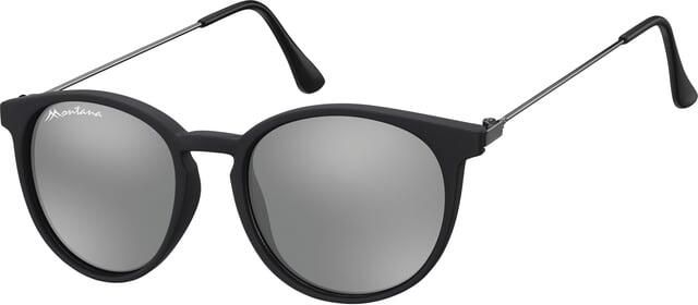 Montana Zonnebril Revo mat zwart met zilveren spiegel glas