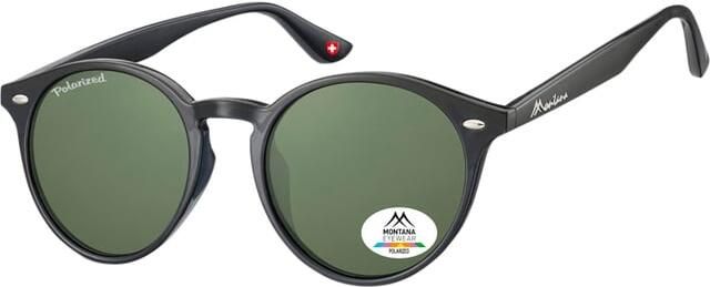 Montana Zonnebril met groen G15 gepolariseerd rond glas zwart