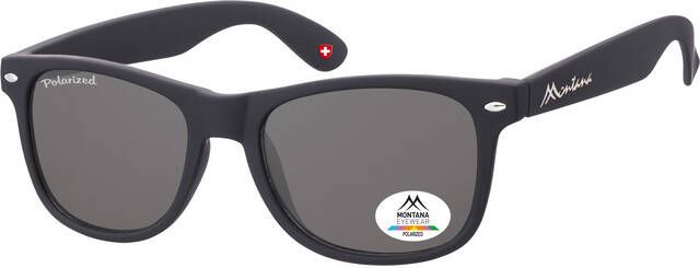 Montana Zonnebril zwart met smoke polarized glas