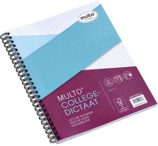 Multo Collegeblok A5 ruit 5x5mm 17-gaats 160 pagina's 80gr wit