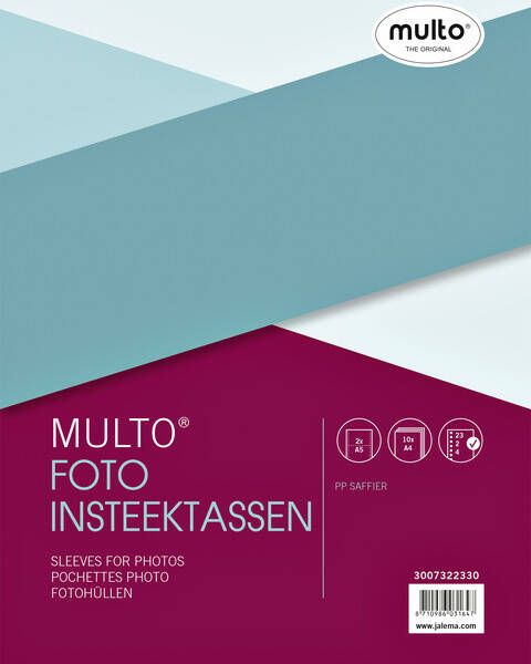 Multo geperforeerde showtas voor foto&apos;s ft A5 2 vakken pak van 10 stuks