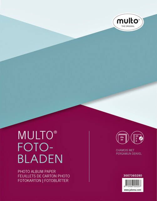 Multo Interieur fotobladen A4 23-rings met dekvel 20vel chamois