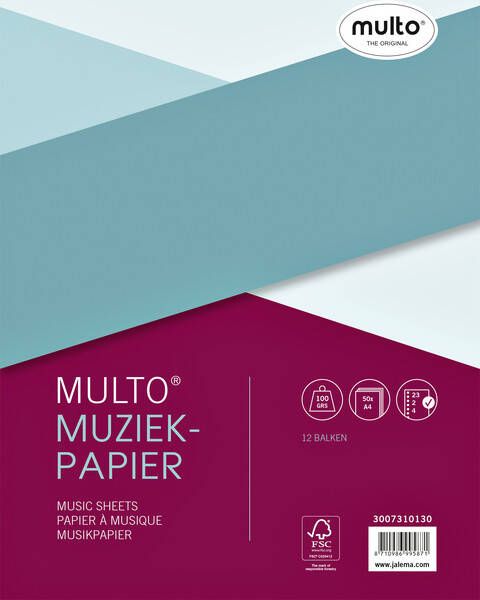 Multo Interieur muziekpapier A4 23-rings 50vel