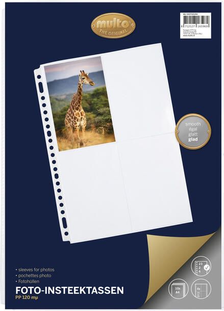 Multo Fototas A4 23-gaats 4-vaks 10X15cm PP transparant 10 stuks