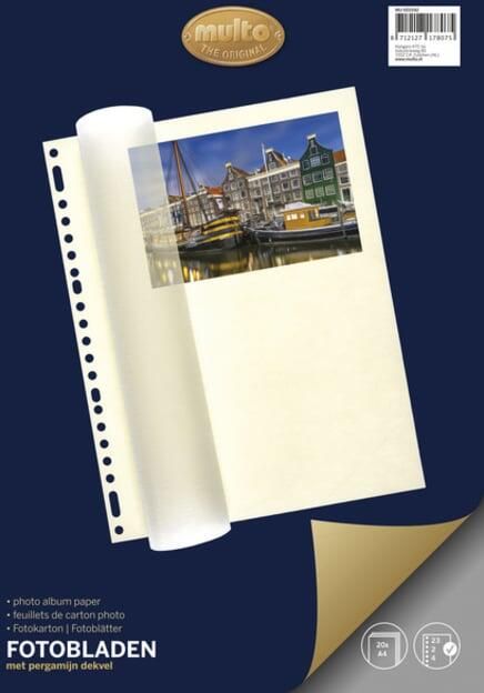 Multo Interieur fotobladen A4 23-gaats met dekvel chamois 20 vel