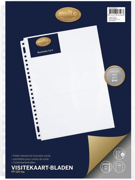 Multo geperforeerde showtas voor visitekaarten ft A4 10 vakken pak van 10 stuks - Foto 2