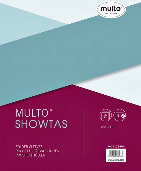 Multo geperforeerde showtas ft A5 17-gaatsperforatie 80 micron gekorreld