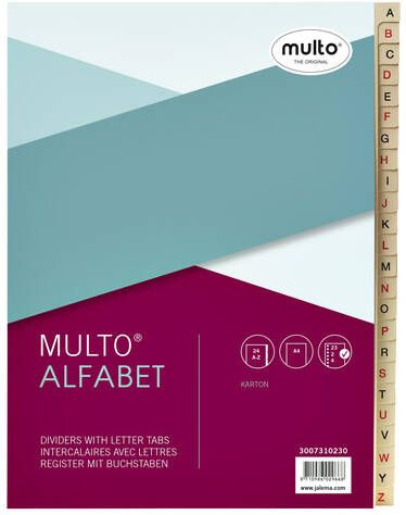Multo Tabbladen A4 23-rings 24-delig A-Z karton chamois - Foto 2