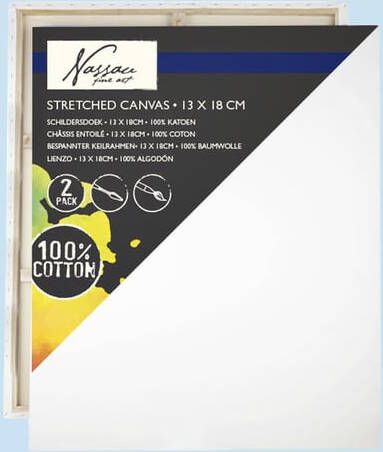 Nassau fine art Canvas 13x18cm 100% katoen 2 stuks