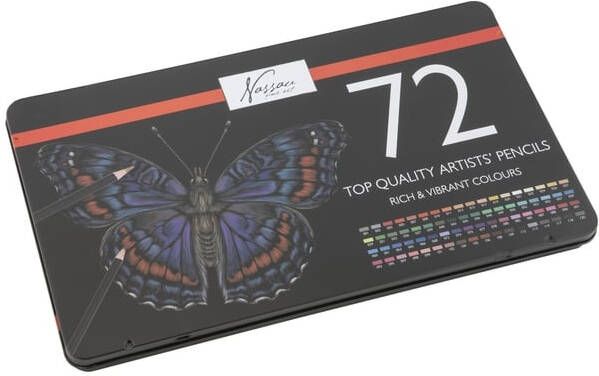 Nassau fine art Kleurpotloden assorti blik Ã  72 stuks