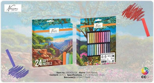 Nassau fine art Pastelkrijt zacht blister 24 stuks assorti