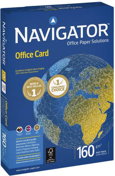 Navigator Office Card presentatiepapier ft A3 160 g pak van 250 vel