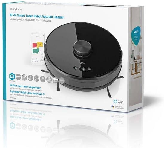 Nedis Robotstofzuiger Smartlife wifi laser 3-in-1 zwart