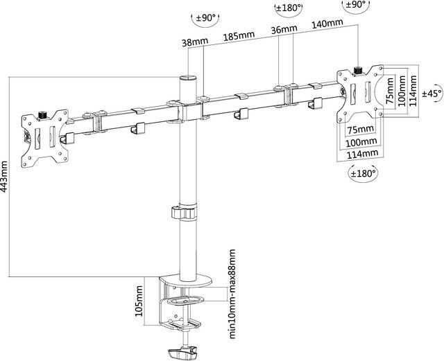 Neomounts by Newstar Monitorarm Neomounts D550D 10-32"zwart - Foto 2