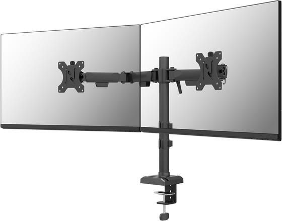 Neomounts NERO Double Flat Screen Desk Mount (phone holder+Quick-fix clamp grommet)