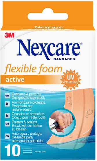 Nexcare Flexible Foam Pleisters 6x10cm 10 verpakking 10 Stuk