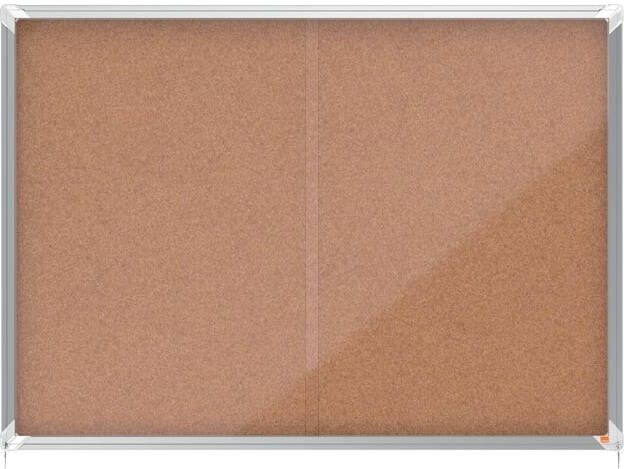 Nobo Binnenvitrine Premium Plus 18xA4 schuifdeur kurk