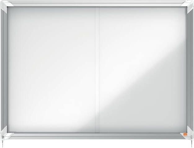 Nobo Premium Plus binnenvitrine schuifdeuren met hoekslot magnetisch 8 x A4