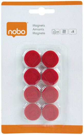 Paagman Nobo magneten diameter van 20 mm rood blister van 8 stuks - Foto 2