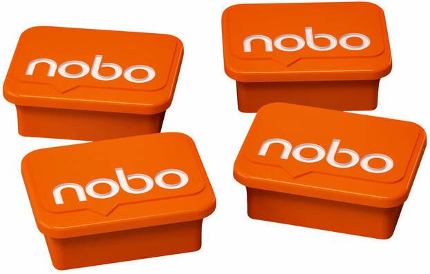 Nobo magneten whiteboard oranje pak van 4 stuks