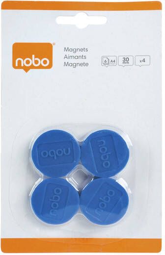 Paagman Nobo magneten diameter van 30 mm blauw blister van 4 stuks - Foto 2