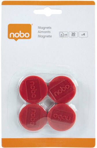 Paagman Nobo magneten diameter van 30 mm rood blister van 4 stuks - Foto 2
