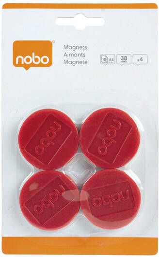 Paagman Nobo Magneten diameter 38 mm rood blister van 4 stuks - Foto 2