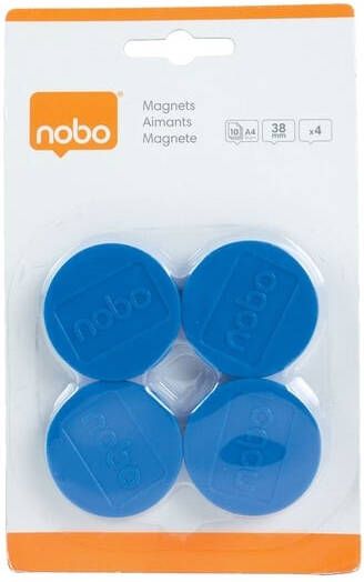 Nobo Magneet 38mm blauw 4 stuks