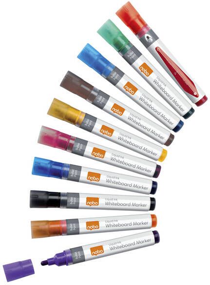 Nobo whiteboardmarker ronde punt pak van 10 stuks geassorteerde kleuren