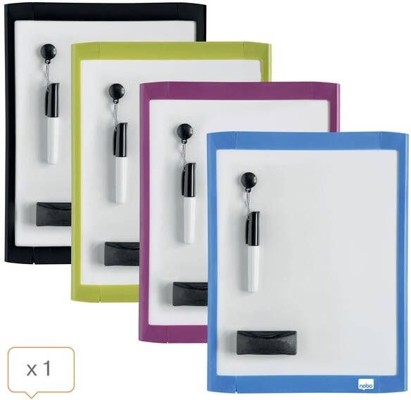 Nobo Mini whiteboard magnetisch met gekleurd frame 28 x 21 6 cm