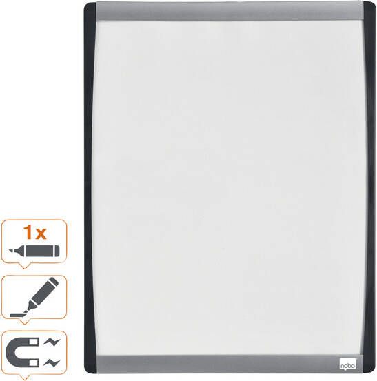 Nobo Mini whiteboard magnetisch met gebogen frame zwart 33 5 x 28 cm