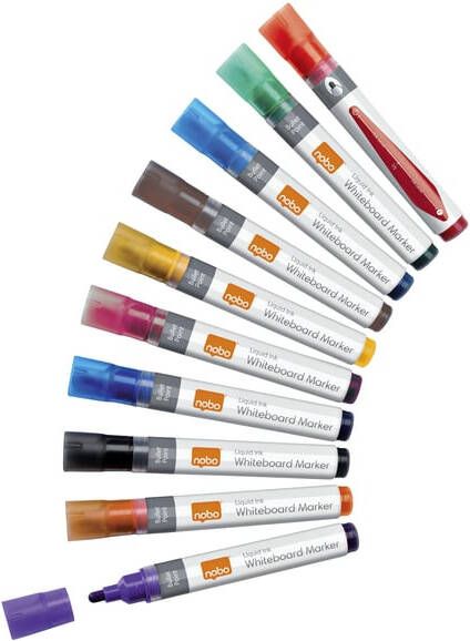 Nobo whiteboardmarker ronde punt pak van 10 stuks geassorteerde kleuren