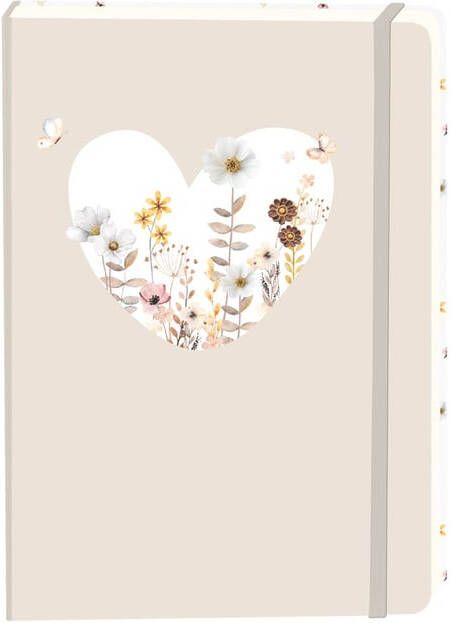 Office Notitieboek wit hart A5 lijn 92 pagina's softcover beige