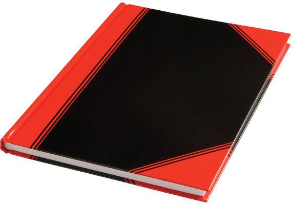 Office Notitieboek zwart rood A4 lijn 70gr 96vel