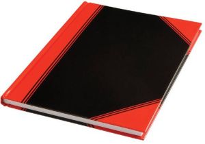 Office Notitieboek zwart rood A5 lijn 60gr 96vel