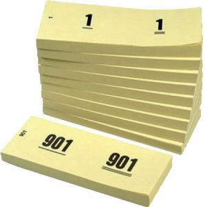 Office Nummerblok 42x105mm nummering 1 1000 geel 10 stuks