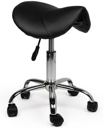 Office Zadelkruk laag harde wielen zw