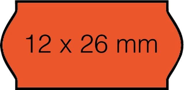 Open-Data Prijsetiket 12x26mm C6 permanent fluor rood 1500 stuks
