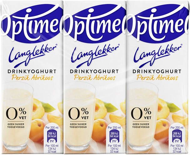 Optimel Drinkyoghurt Langlekker perzik abrikoos 20cl - Foto 1